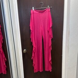 ASOS Pink Wide Leg Jumpsuit with Dramatic Side Draping